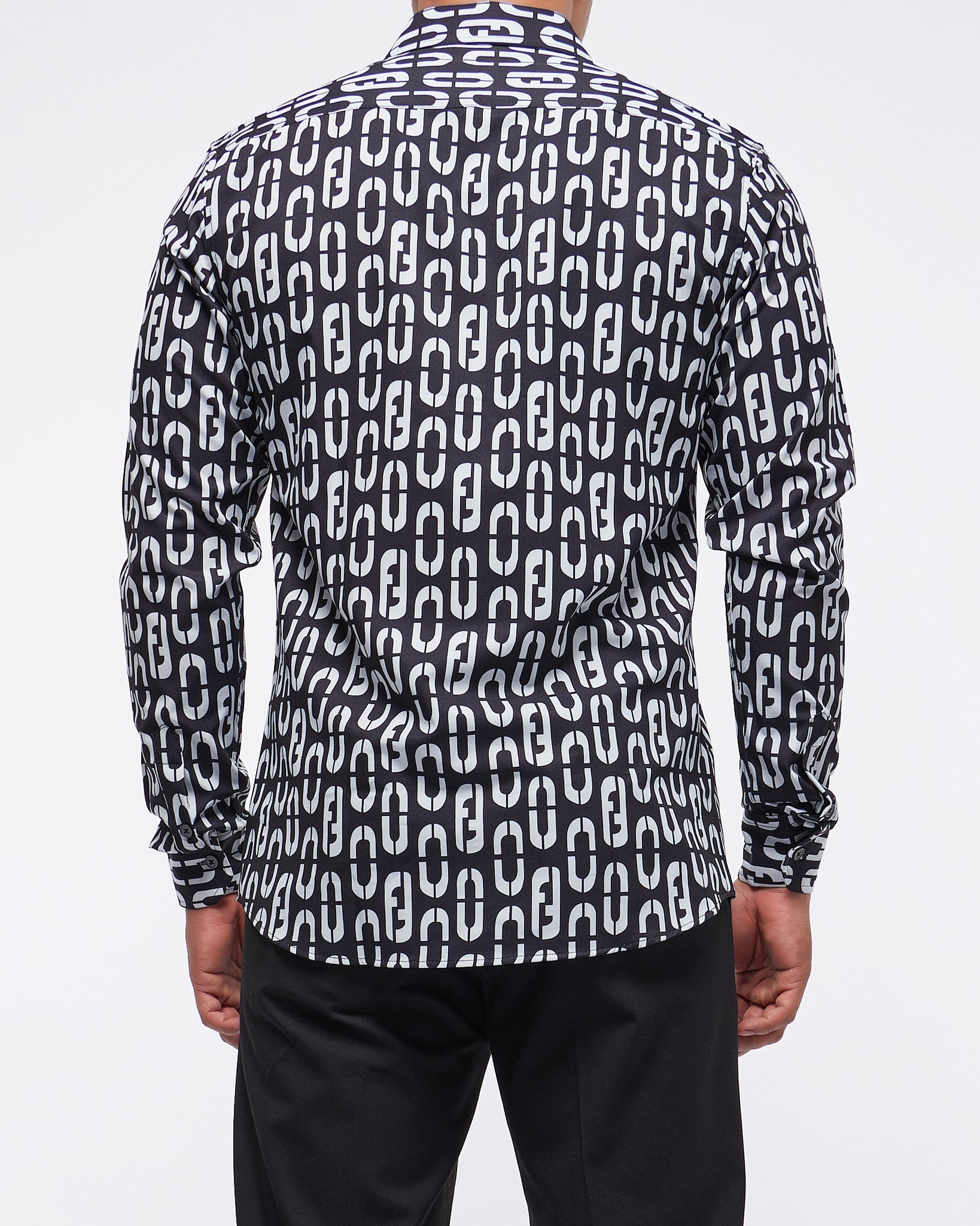 MOI OUTFIT-FF Logo Over Printed Men Long Sleeve Shirt 24.90