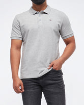 MOI OUTFIT-Flag Embroidered Men Polo Shirt 19.90