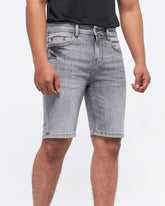 MOI OUTFIT-Flag Embroidered Slim Fit Men Short Jeans 17.50