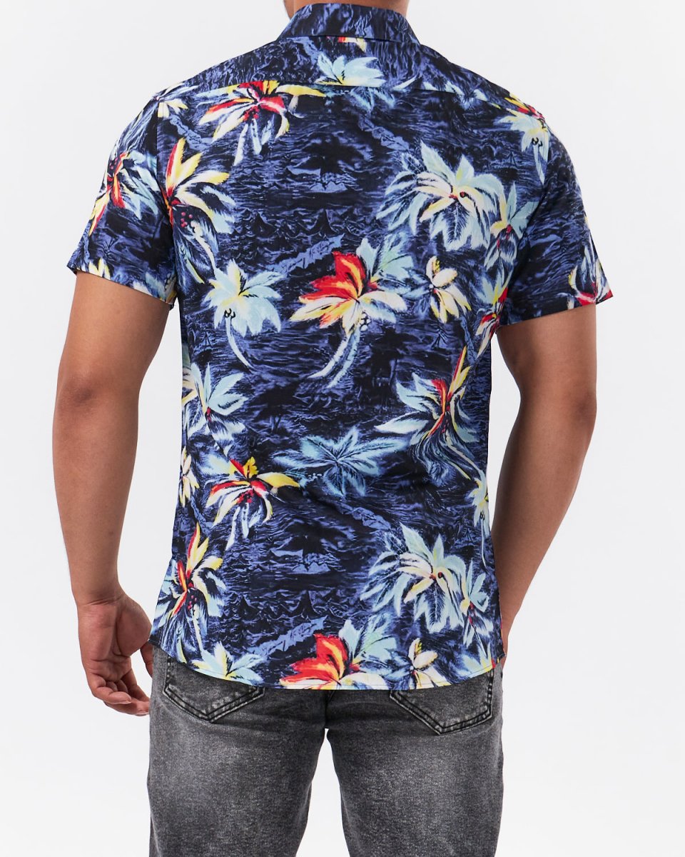 MOI OUTFIT-Floral Over Printed Men Shirt Short Sleeve 22.50