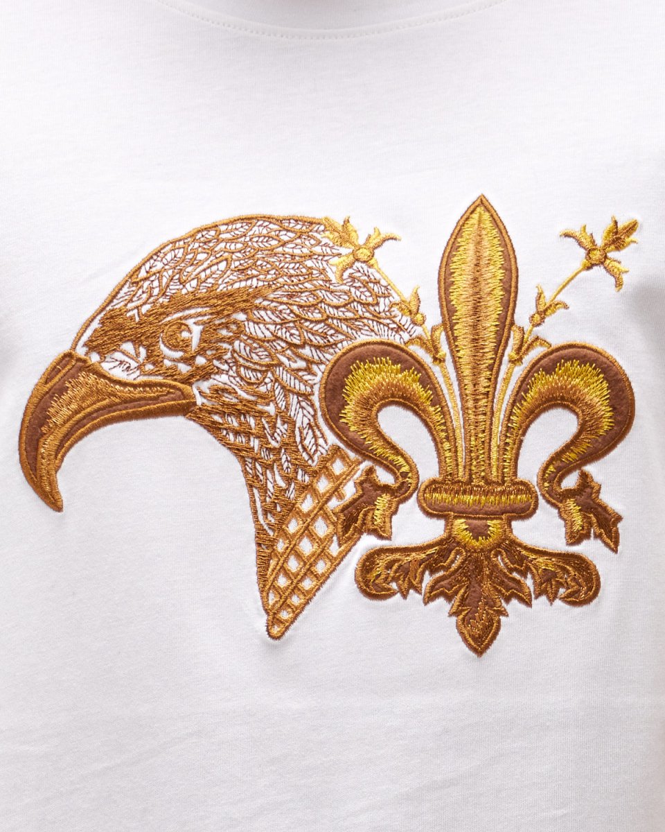 MOI OUTFIT-Gold Eagle Embroidered Men T-Shirt 39.90