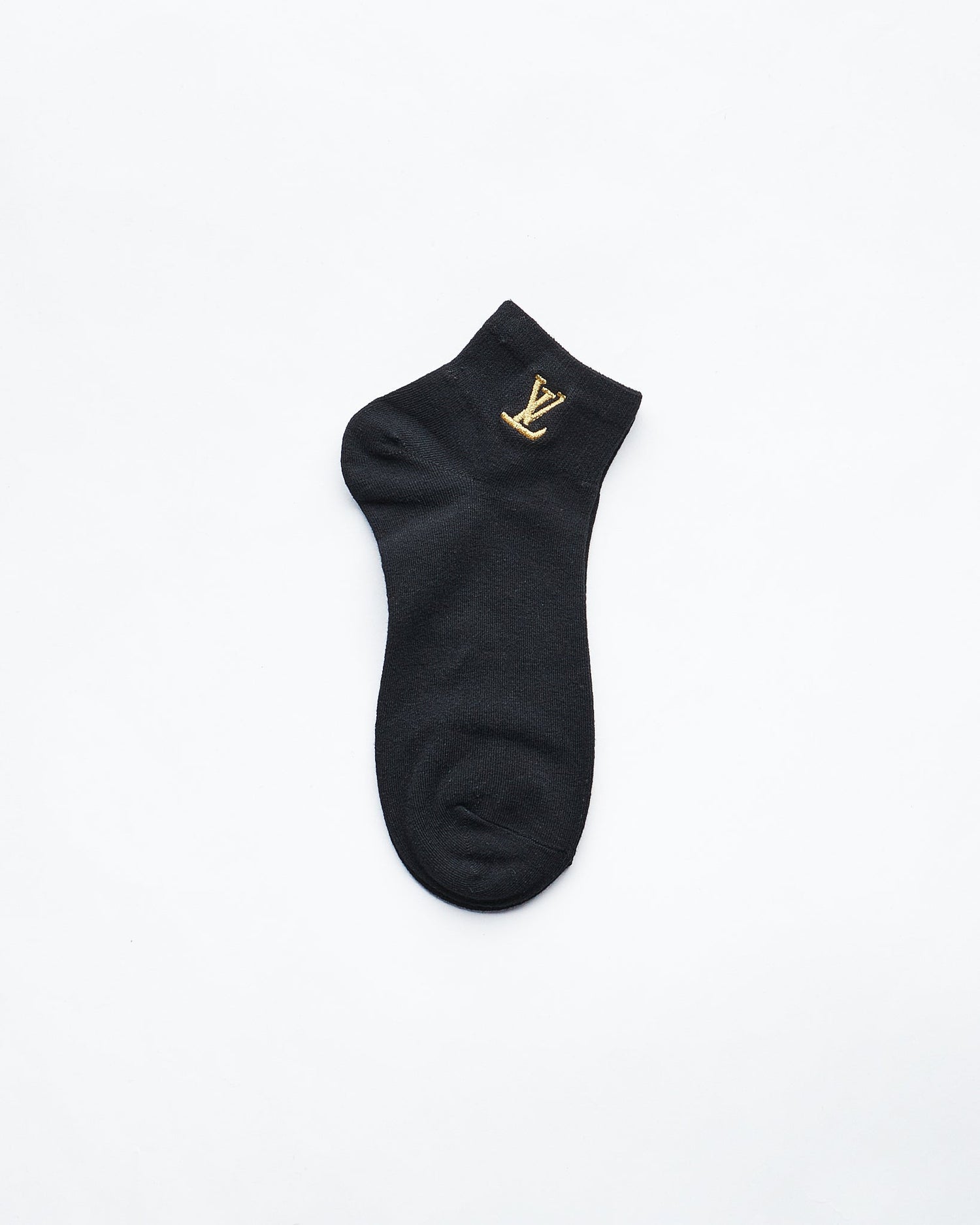 MOI OUTFIT-Gold Logo Embroidered 5 Pairs Quarter Socks 15.90