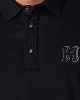 MOI OUTFIT-HER Embroidered Men Black Polo Shirt 75.90