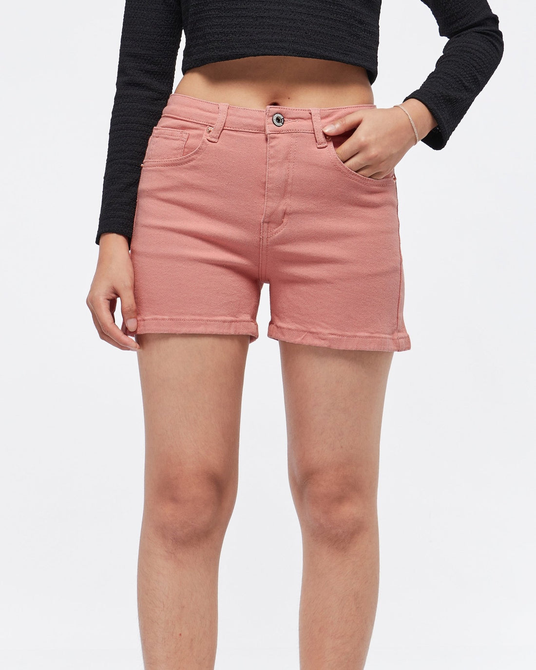 MOI OUTFIT-High Waist Candy Color Lady Short Jeans 13.90
