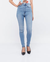 MOI OUTFIT-High Waist Distressed Slim Fit Lady Jeans 18.90