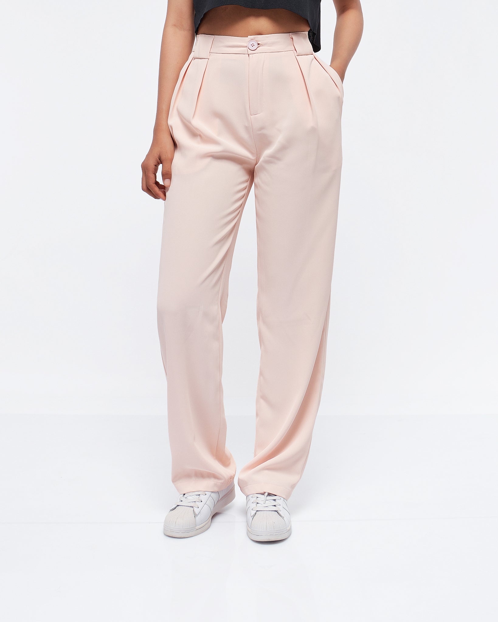 MOI OUTFIT-High Waist Front Button Lady Pants 23.90