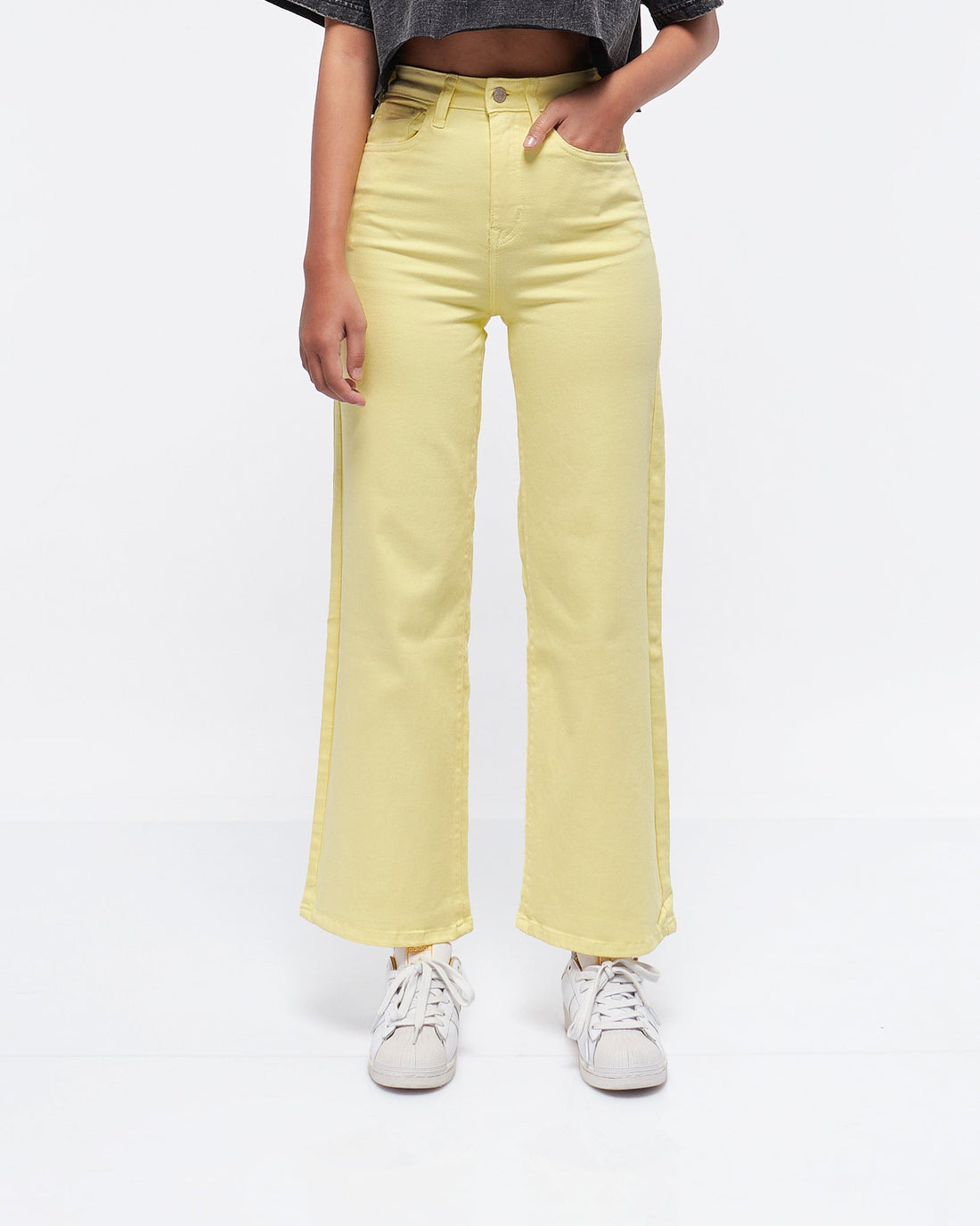 MOI OUTFIT-High Waist Wide Leg Lady Jeans 21.50