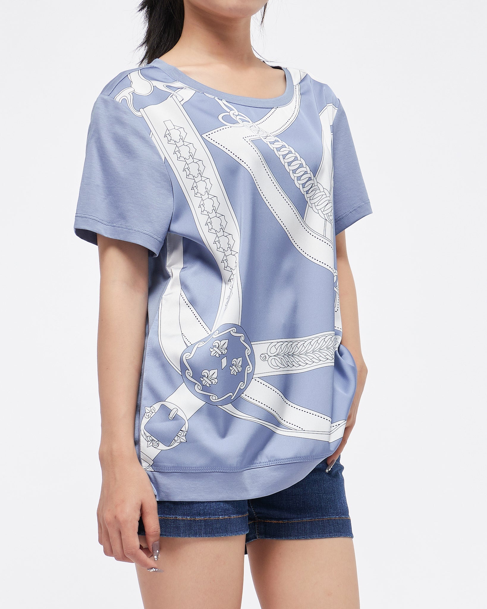 MOI OUTFIT-L Chain Over Printed Lady T-Shirt 18.90