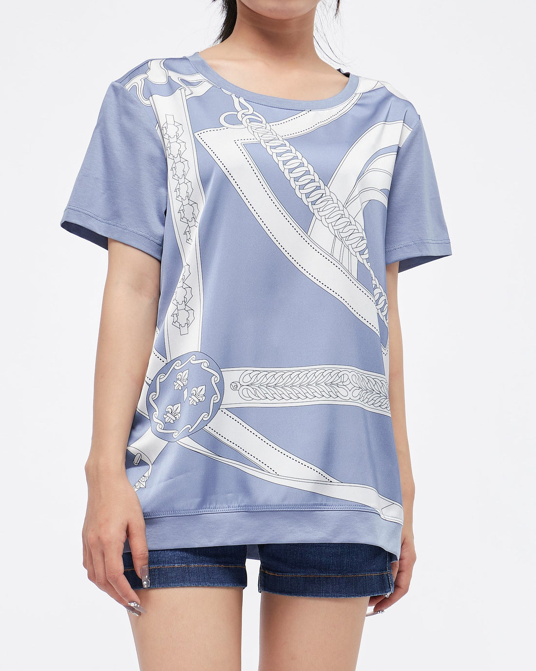 MOI OUTFIT-L Chain Over Printed Lady T-Shirt 18.90