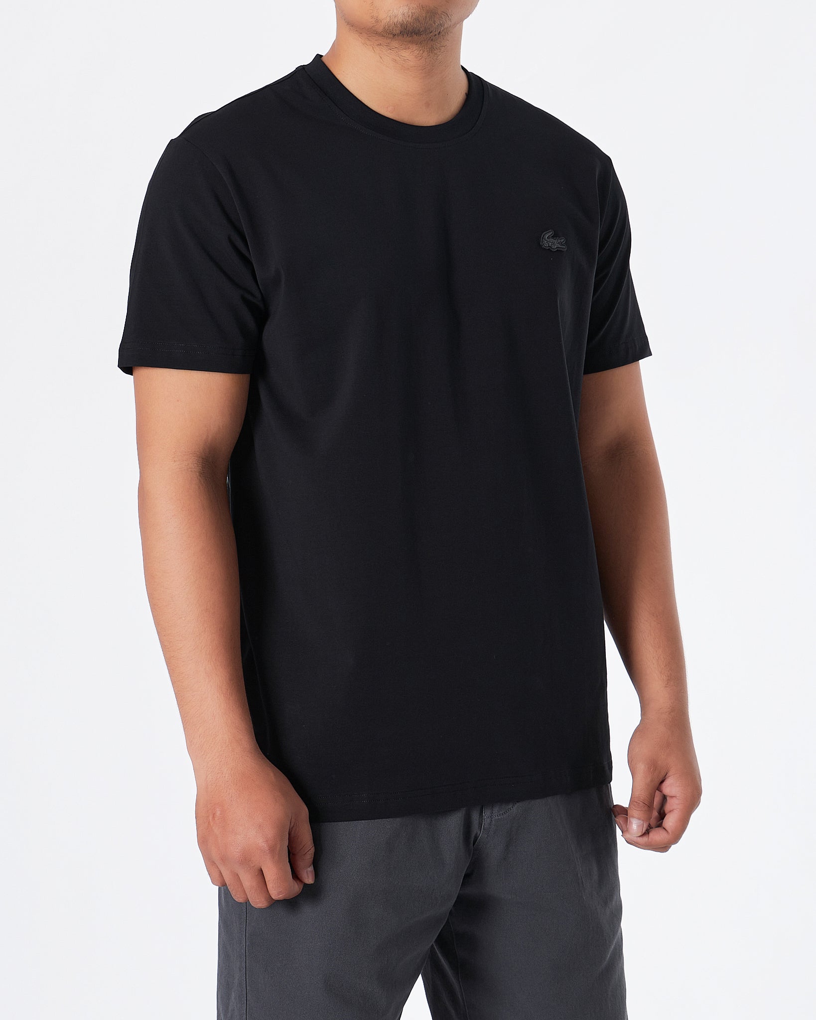 MOI OUTFIT-LAC Plain Men Black T-Shirt 15.90