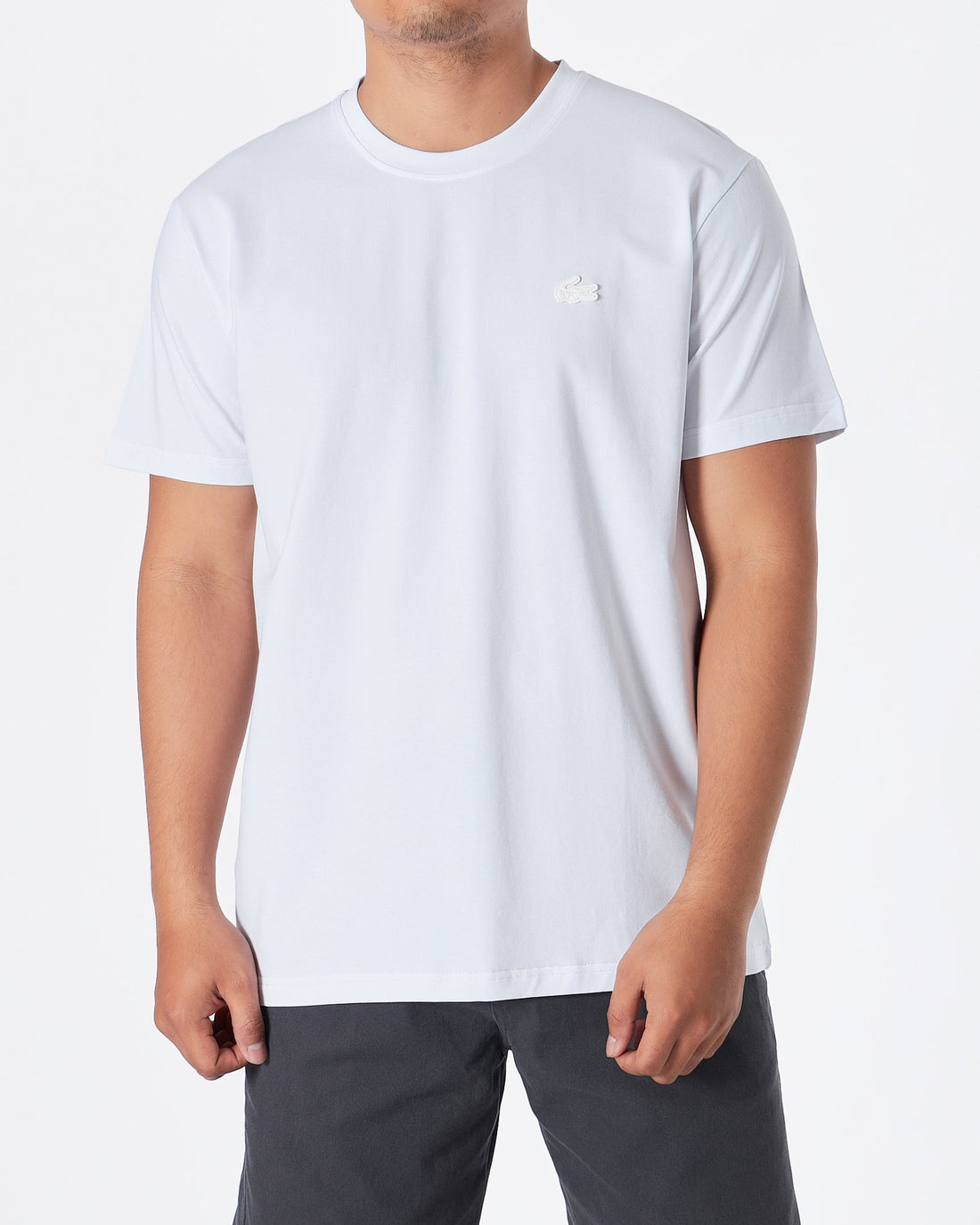 MOI OUTFIT-LAC Plain Men White T-Shirt 15.90