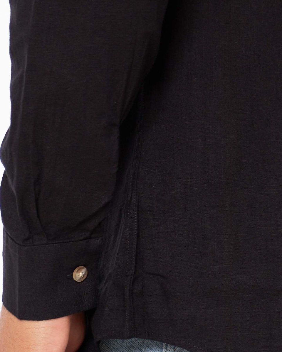 MOI OUTFIT-Linen Men Long Sleeve Henley Shirt 18.90