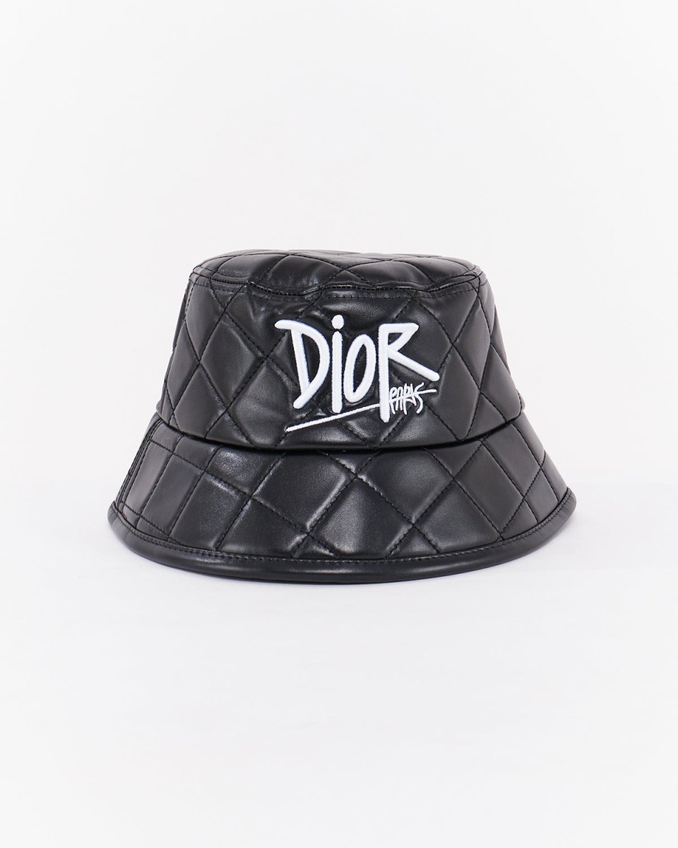 MOI OUTFIT-Logo Embroidered Leather Bucket Hat 22.90
