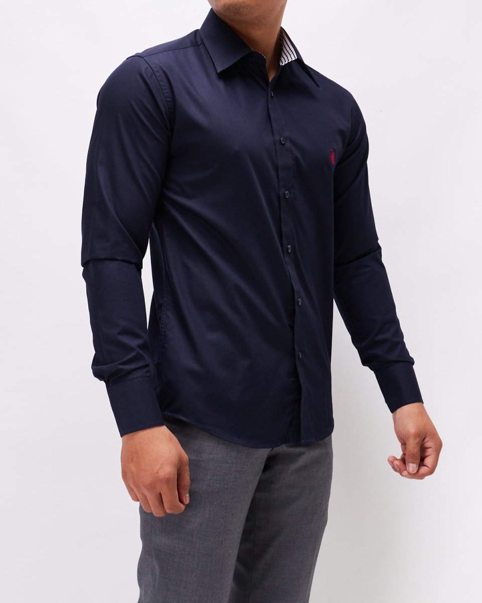 MOI OUTFIT-Logo Embroidered Men Shirt Long Sleeve 19.90