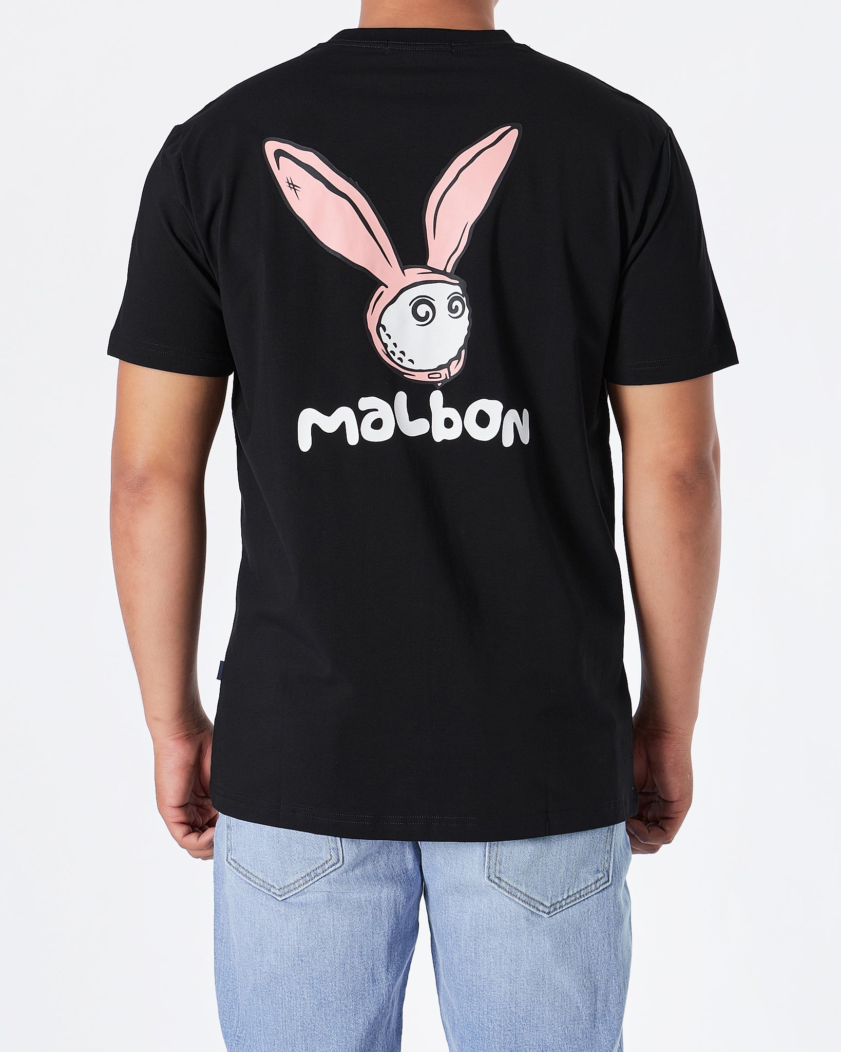 MOI OUTFIT-MAL Bunny Back Printed Unisex Black T-Shirt 17.90
