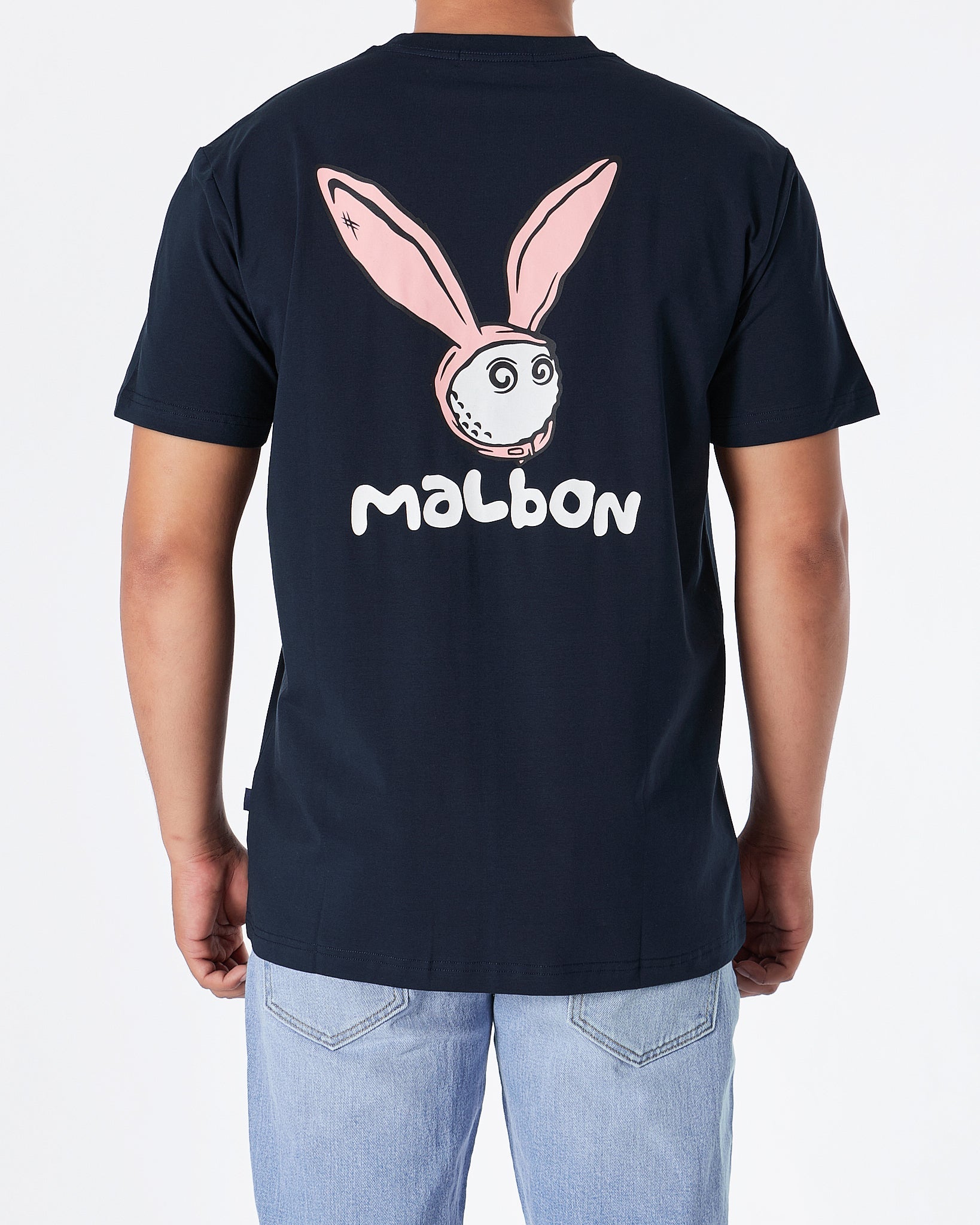 MOI OUTFIT-MAL Bunny Back Printed Unisex Blue T-Shirt 17.90