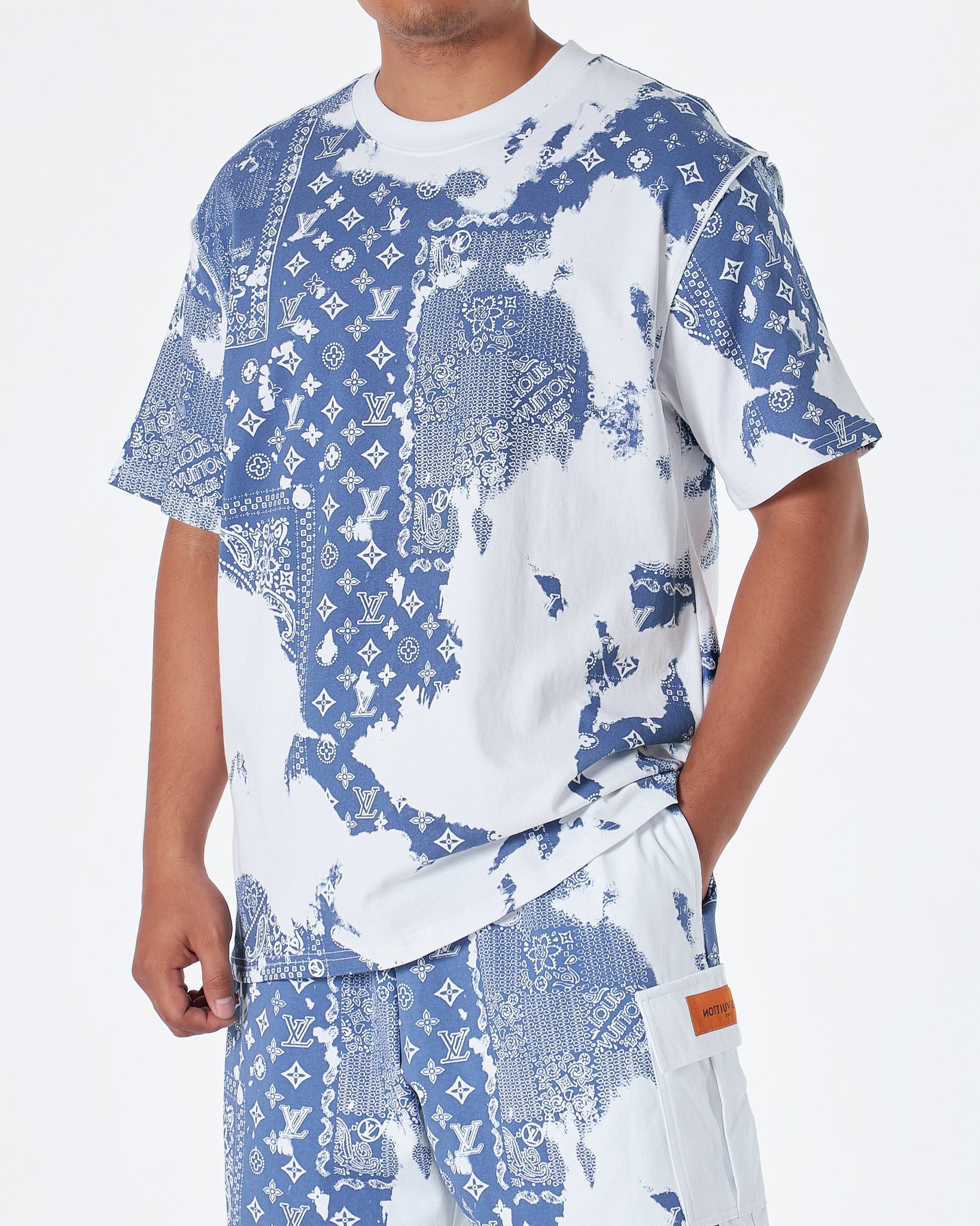 Louis Vuitton Monogram Bandana Printed T-Shirt, Blue, One Size