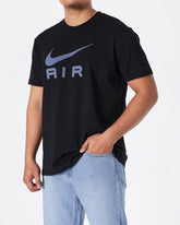 MOI OUTFIT-NIK Air Embroidered Men Black T-Shirt 16.90