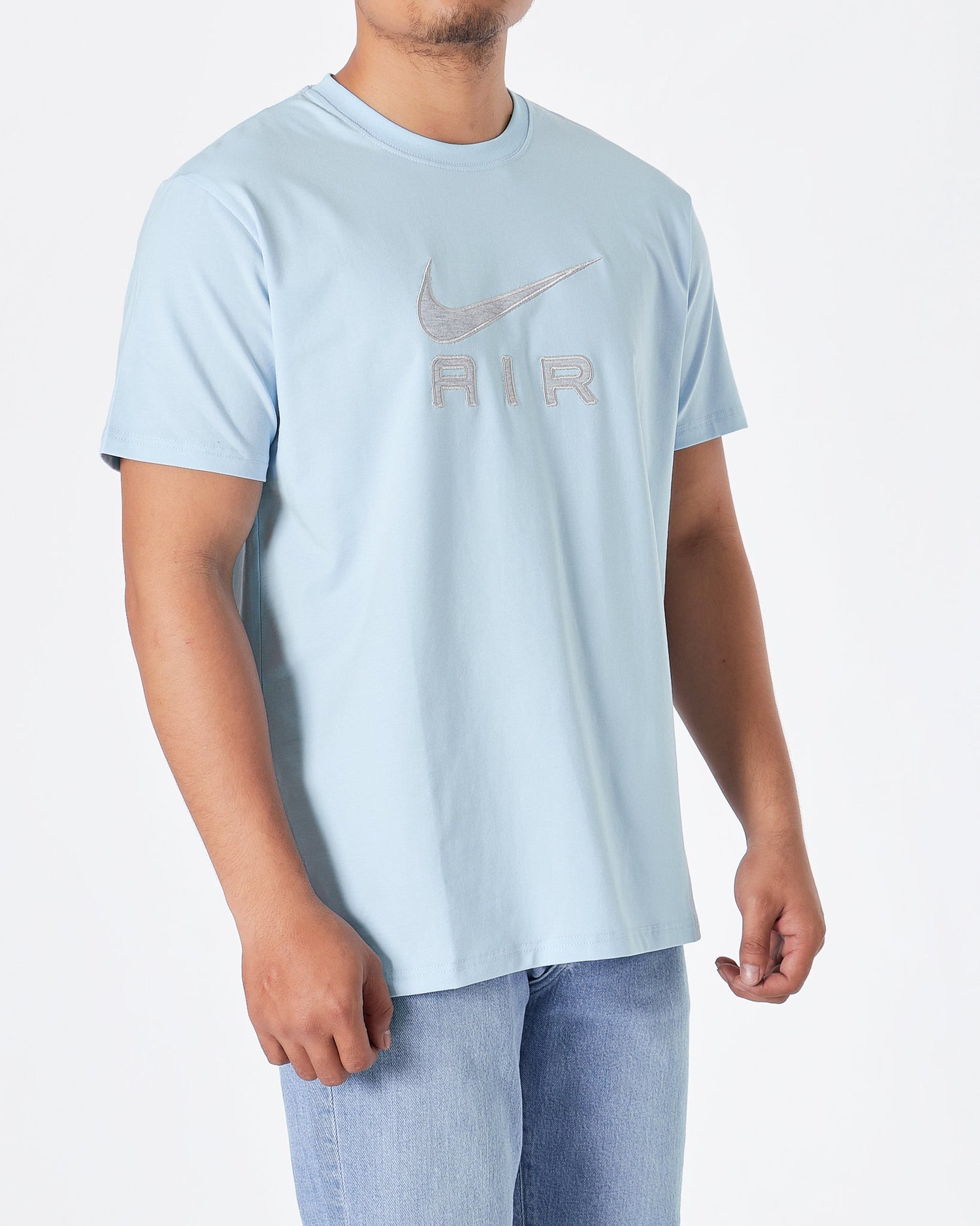 MOI OUTFIT-NIK Air Embroidered Men Blue T-Shirt 16.90