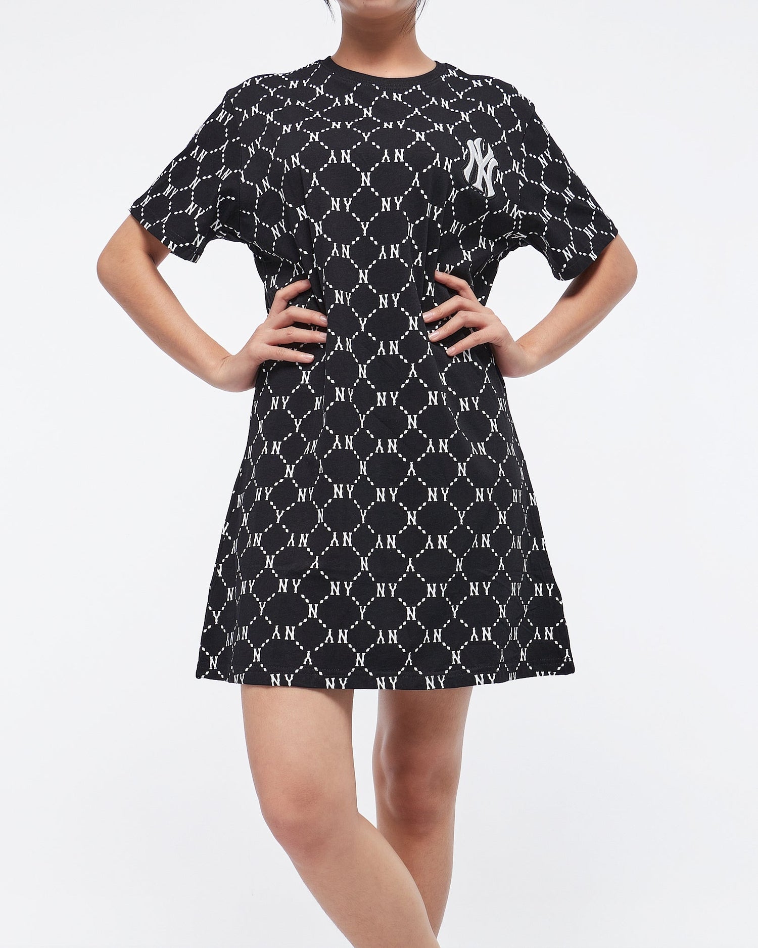 MOI OUTFIT-NY Monogram Over Printed Lady T-Shirt Dress 22.90