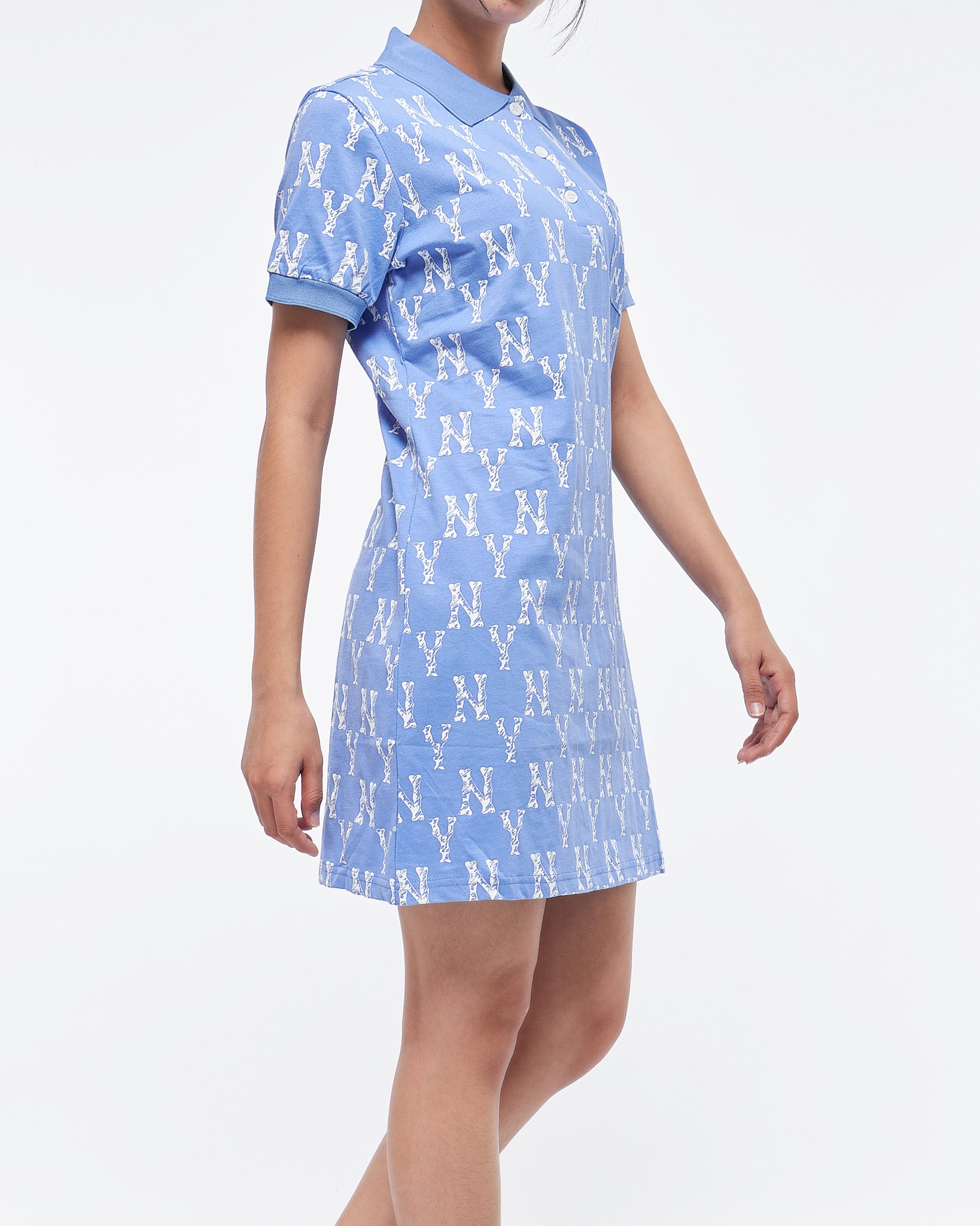 MOI OUTFIT-NY Monogram Over Printed Pocket Lady Polo Dress 25.90