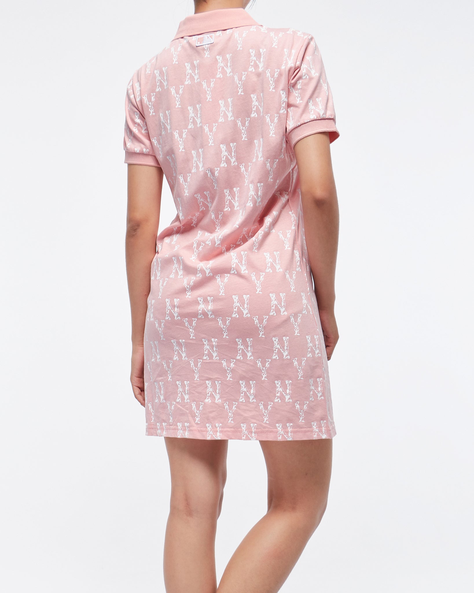 MOI OUTFIT-NY Monogram Over Printed Pocket Lady Polo Dress 25.90