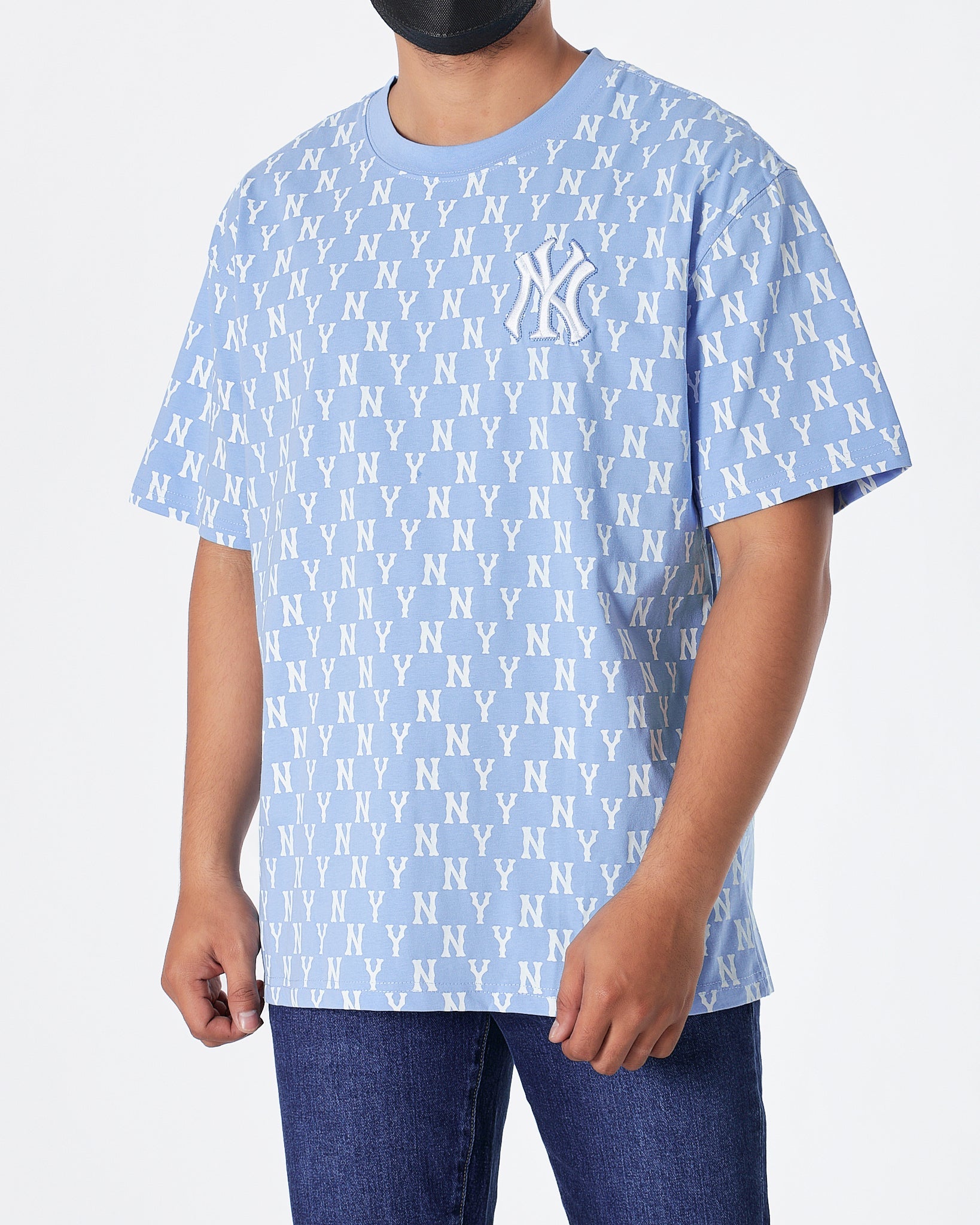 MOI OUTFIT-NY Monogram Unisex Blue T-Shirt 19.90