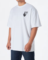 MOI OUTFIT-OW Back Cross Arrow Men White T-Shirt 18.90