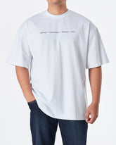 MOI OUTFIT-OW Back Cross Arrow Men White T-Shirt 19.90
