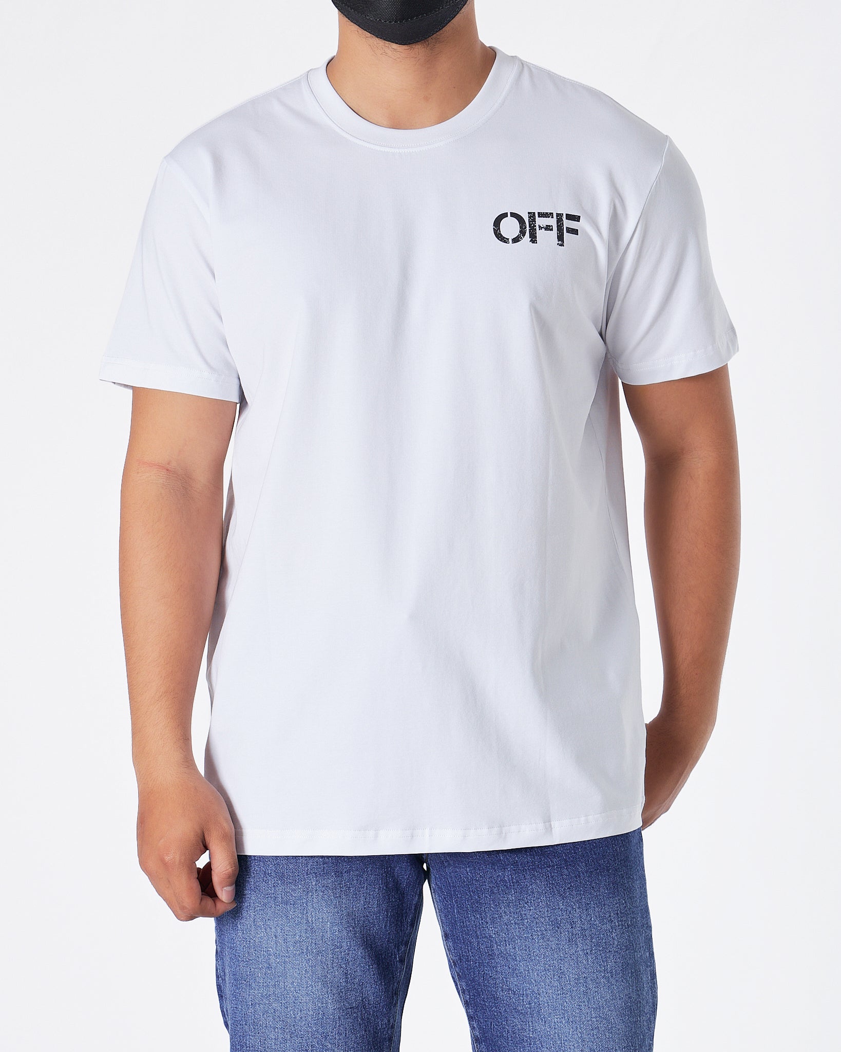 MOI OUTFIT-OW Cross Back Men White T-Shirt 17.90