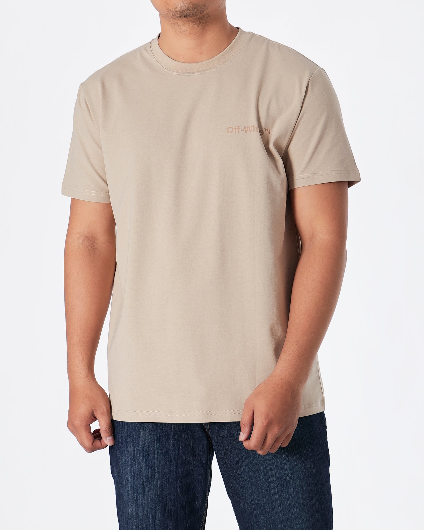 MOI OUTFIT-OW Men Cream T-Shirt 17.90