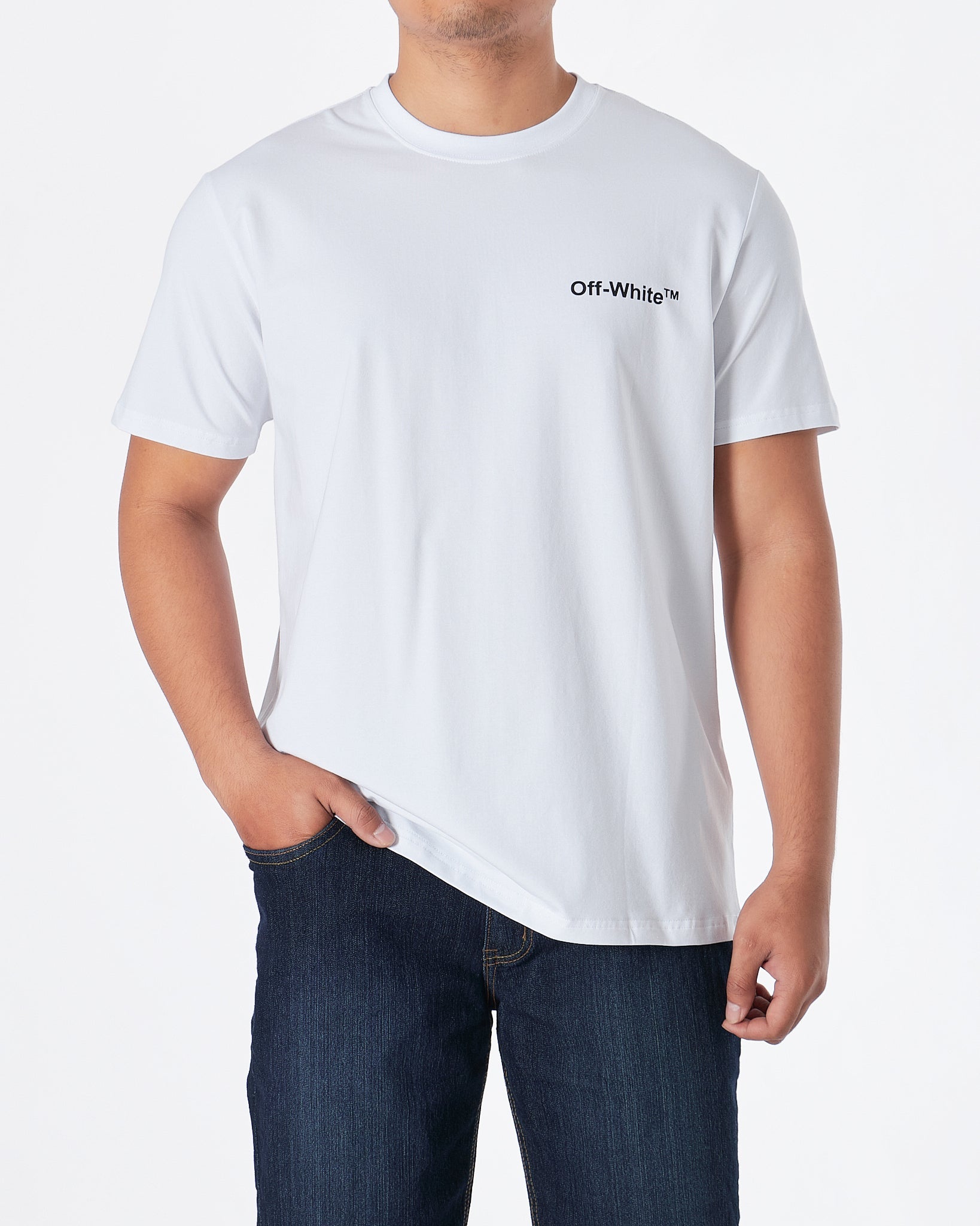 MOI OUTFIT-OW Men White T-Shirt 17.90