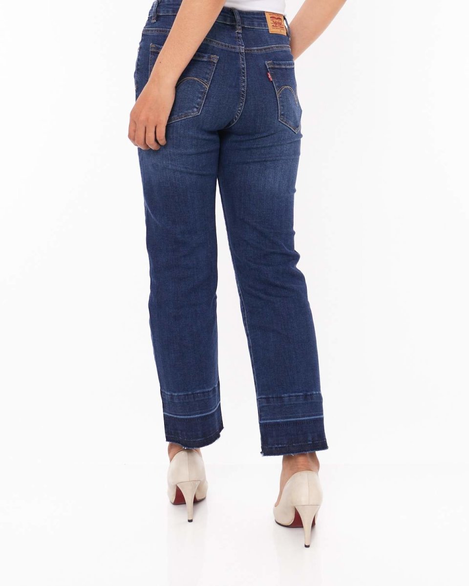 MOI OUTFIT-Raw Hem Straight Leg Lady Jeans 18.90