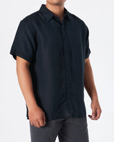 MOI OUTFIT-RL Cotton Men Black Shirts Short Sleeve 28.90