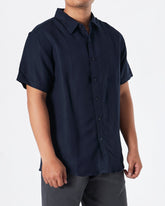MOI OUTFIT-RL Cotton Men Blue Shirts Short Sleeve 28.90