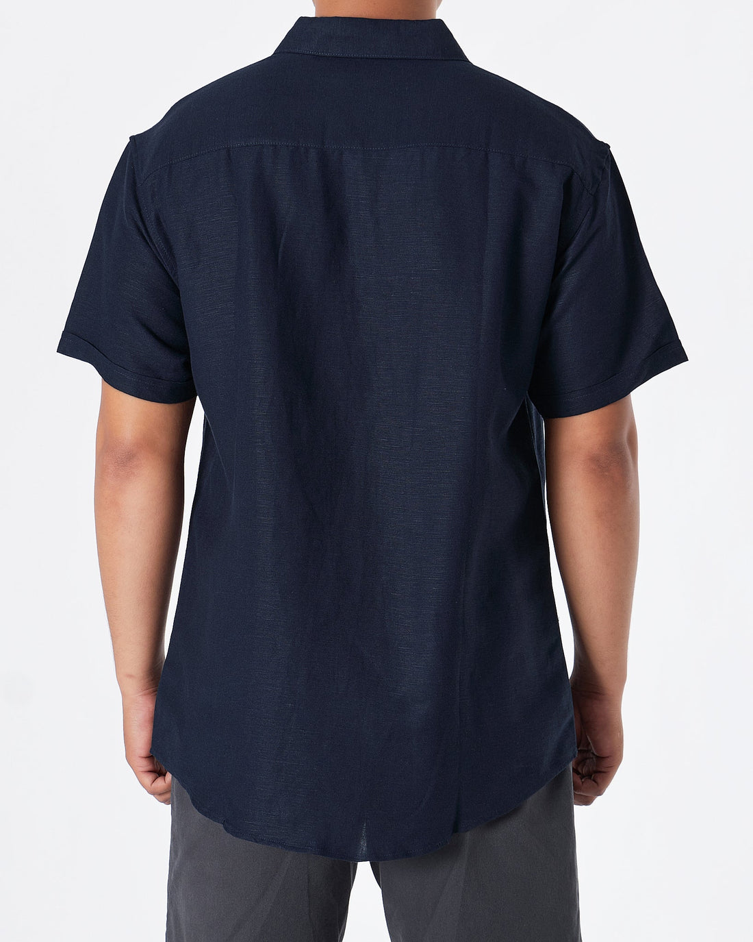 MOI OUTFIT-RL Cotton Men Blue Shirts Short Sleeve 28.90