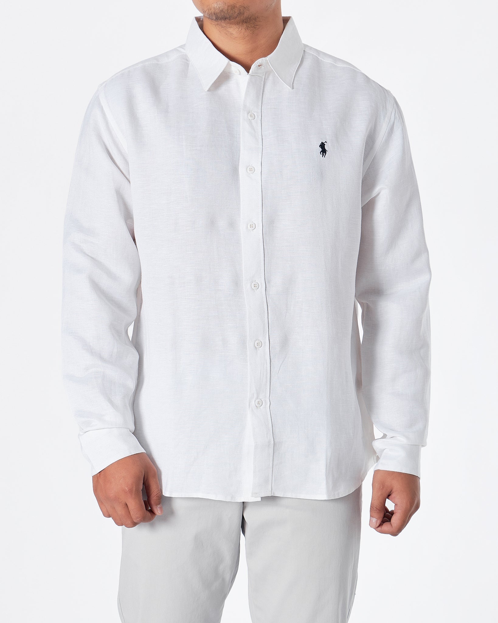 MOI OUTFIT-RL Cotton Men White Shirts Long Sleeve 30.90