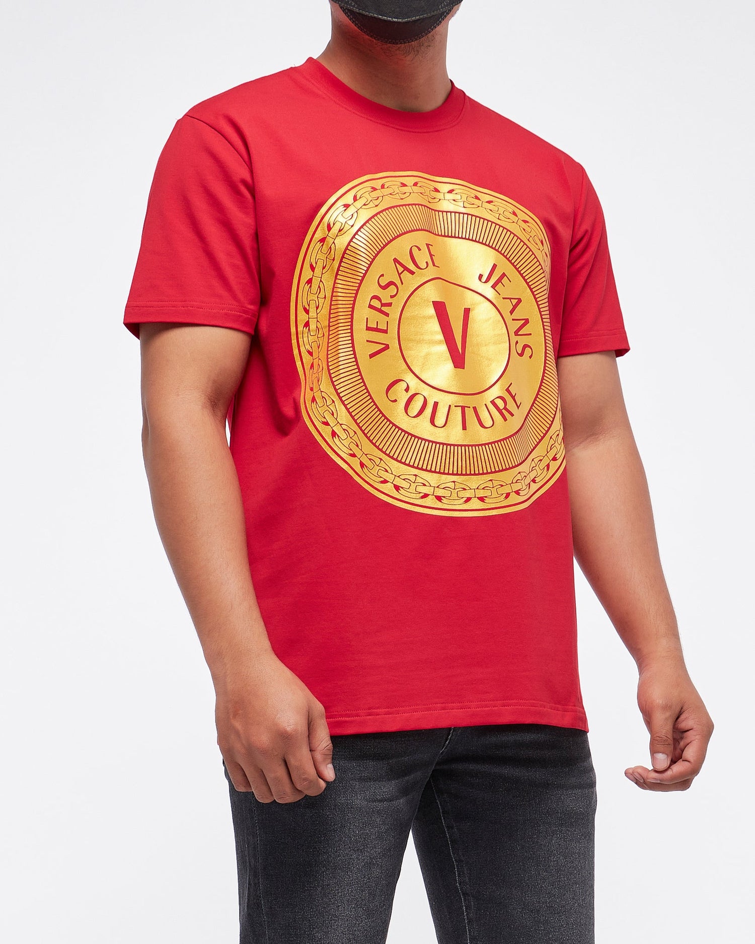 MOI OUTFIT-Round V Couture Gold Men T-Shirt 15.90