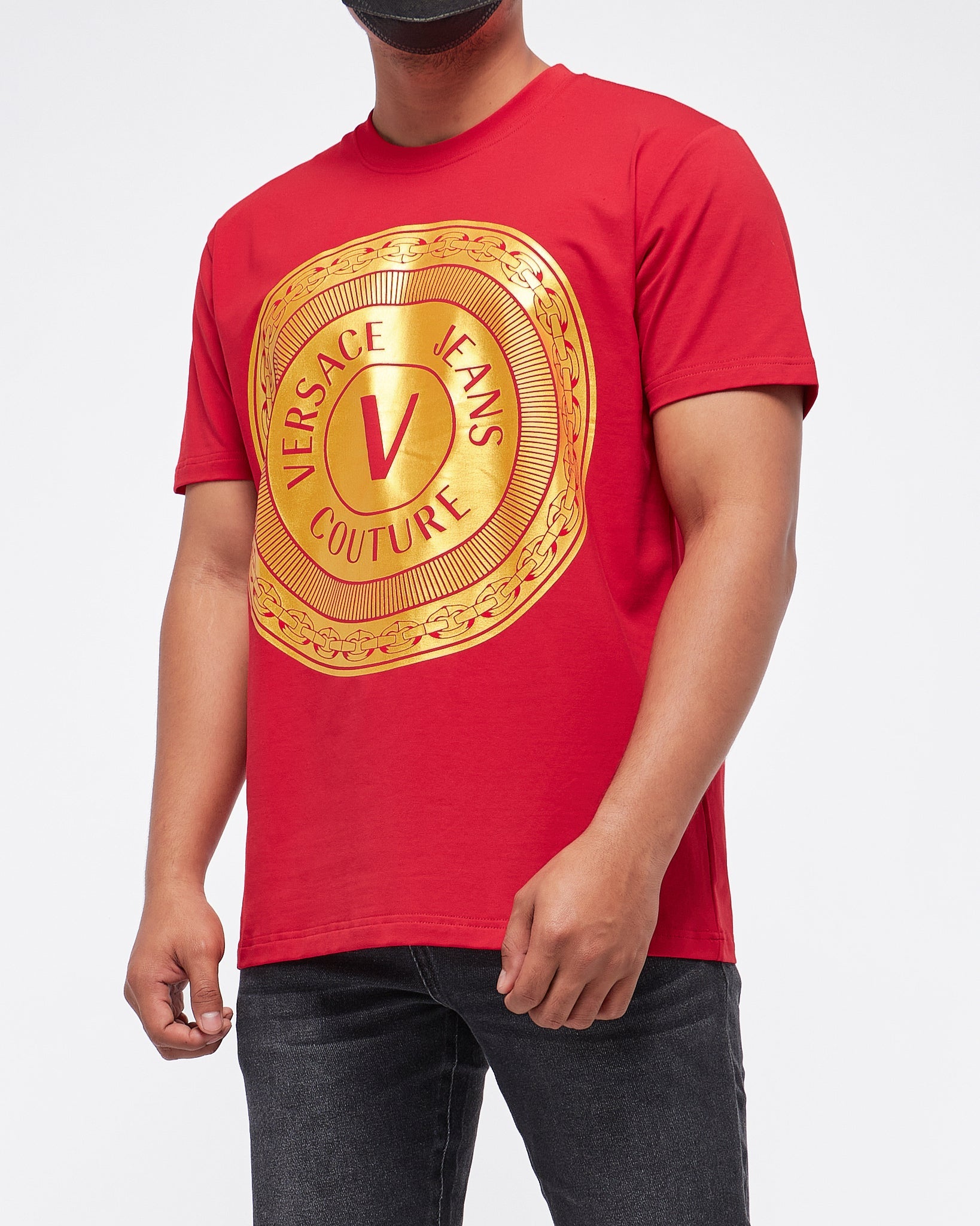 MOI OUTFIT-Round V Couture Gold Men T-Shirt 15.90