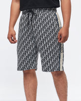 MOI OUTFIT-Side Striped Logo Over Printed Men Shorts 18.90