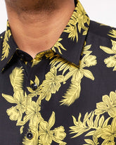 MOI OUTFIT-Slim Fit Men Floral Long Sleeve Shirt 16.90