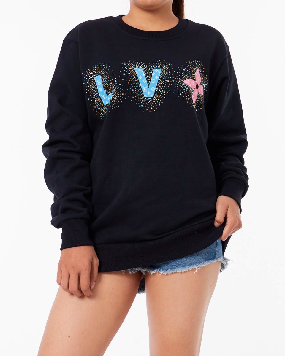 MOI OUTFIT-Sprinkle Monogram Printed Unisex Sweater 35.90