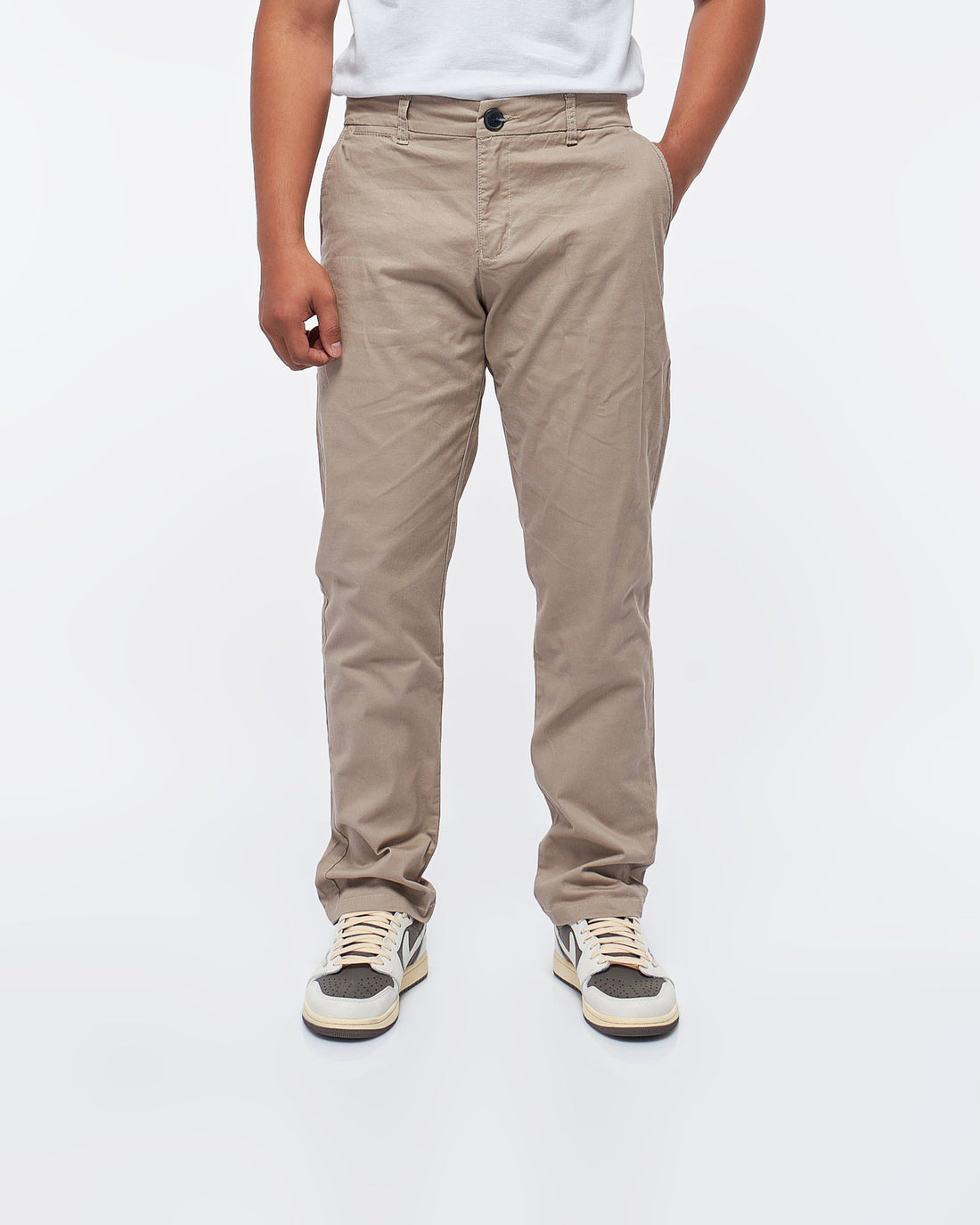 MOI OUTFIT-Stretchy Men Khaki Pants 24.90
