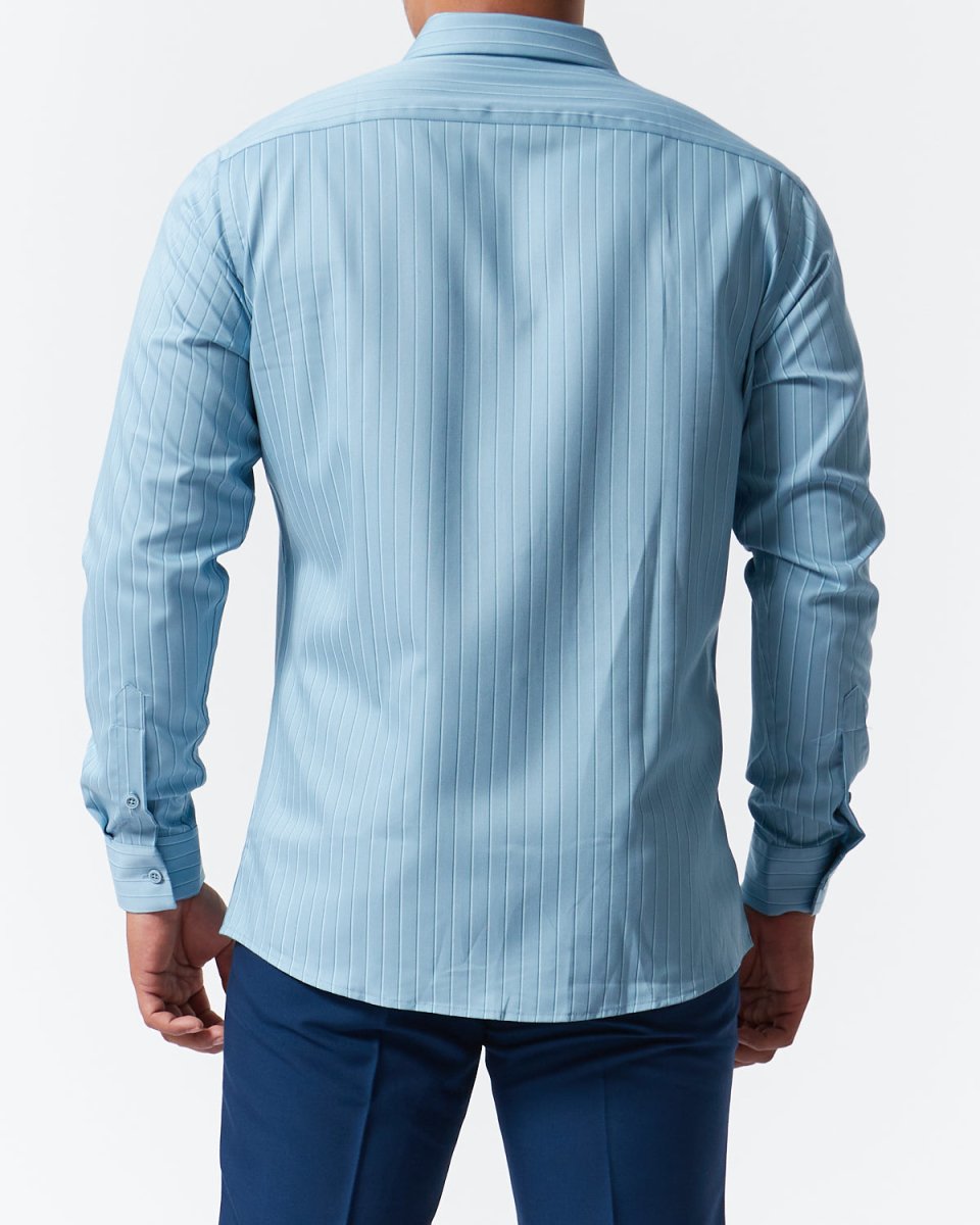 MOI OUTFIT-Stripes Pattern Men Long Sleeve Shirt 22.90