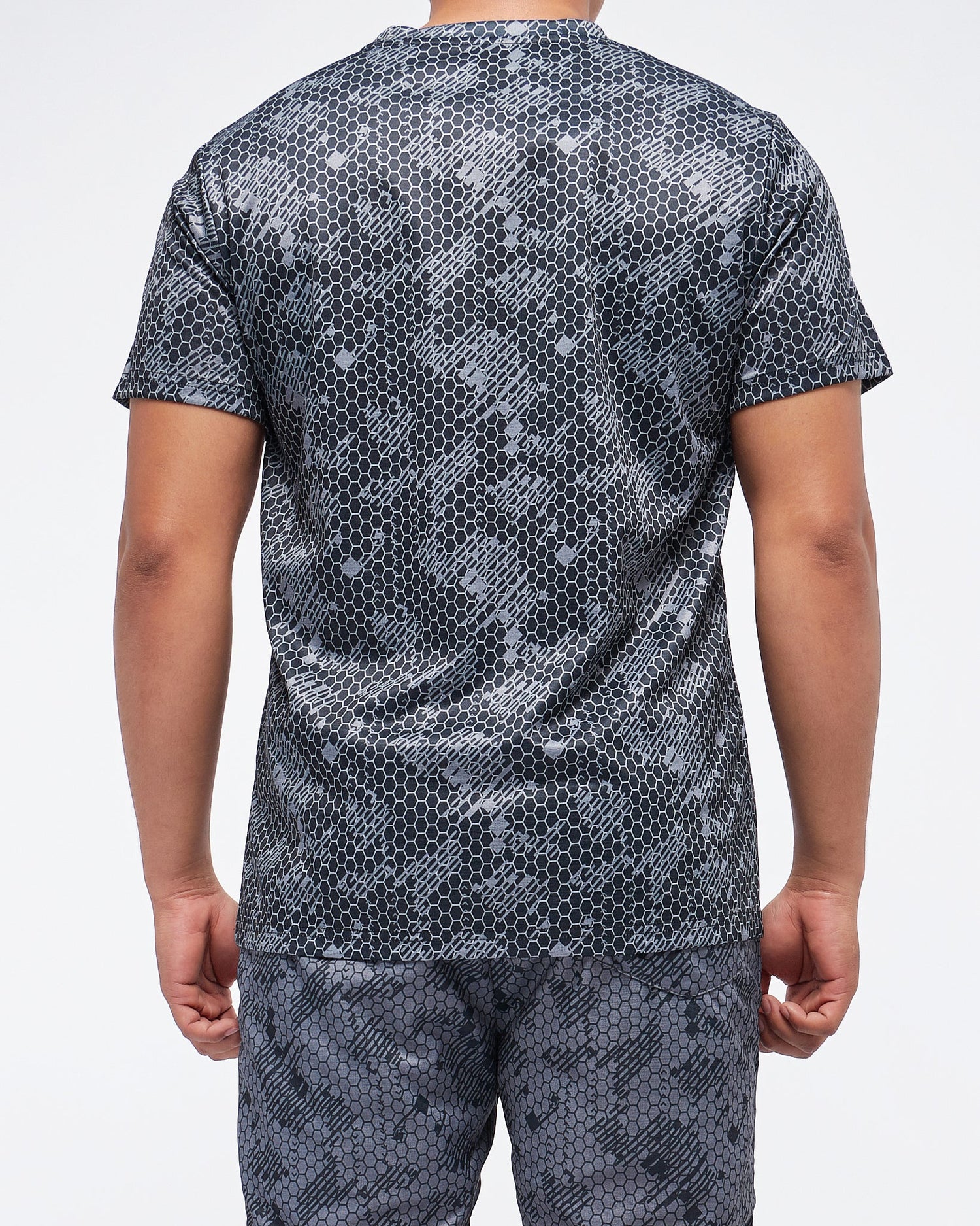 MOI OUTFIT-Texture Full Printed Men T-Shirt 12.90