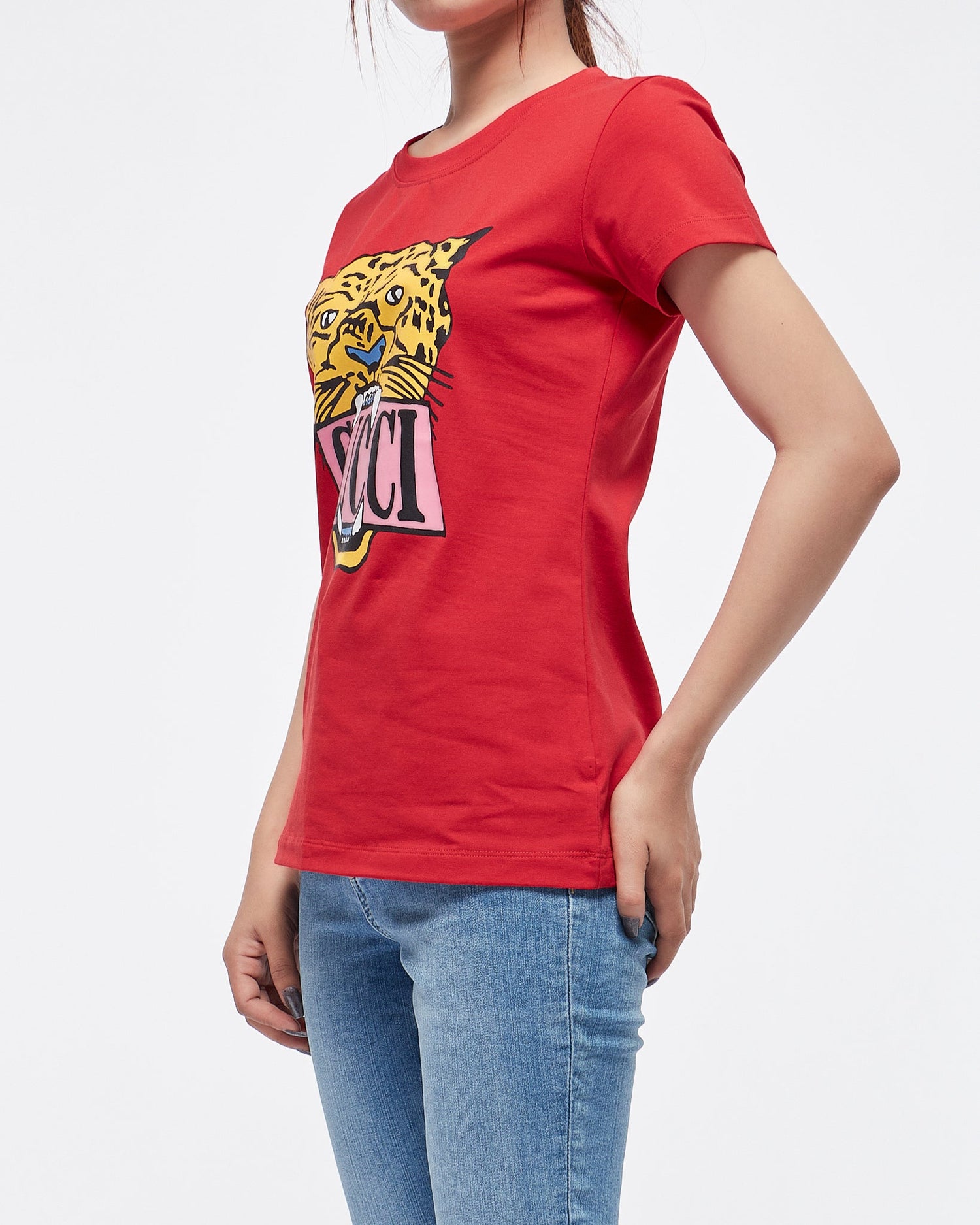 MOI OUTFIT-Tiger Logo Printed Lady T-Shirt 14.50