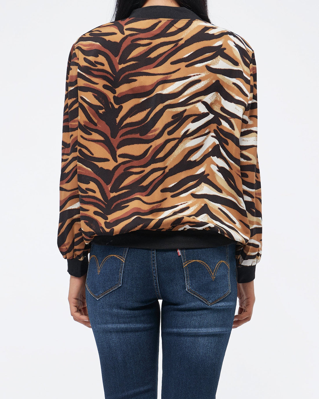 MOI OUTFIT-Tiger Skin Pattern Lady Jacket 17.90