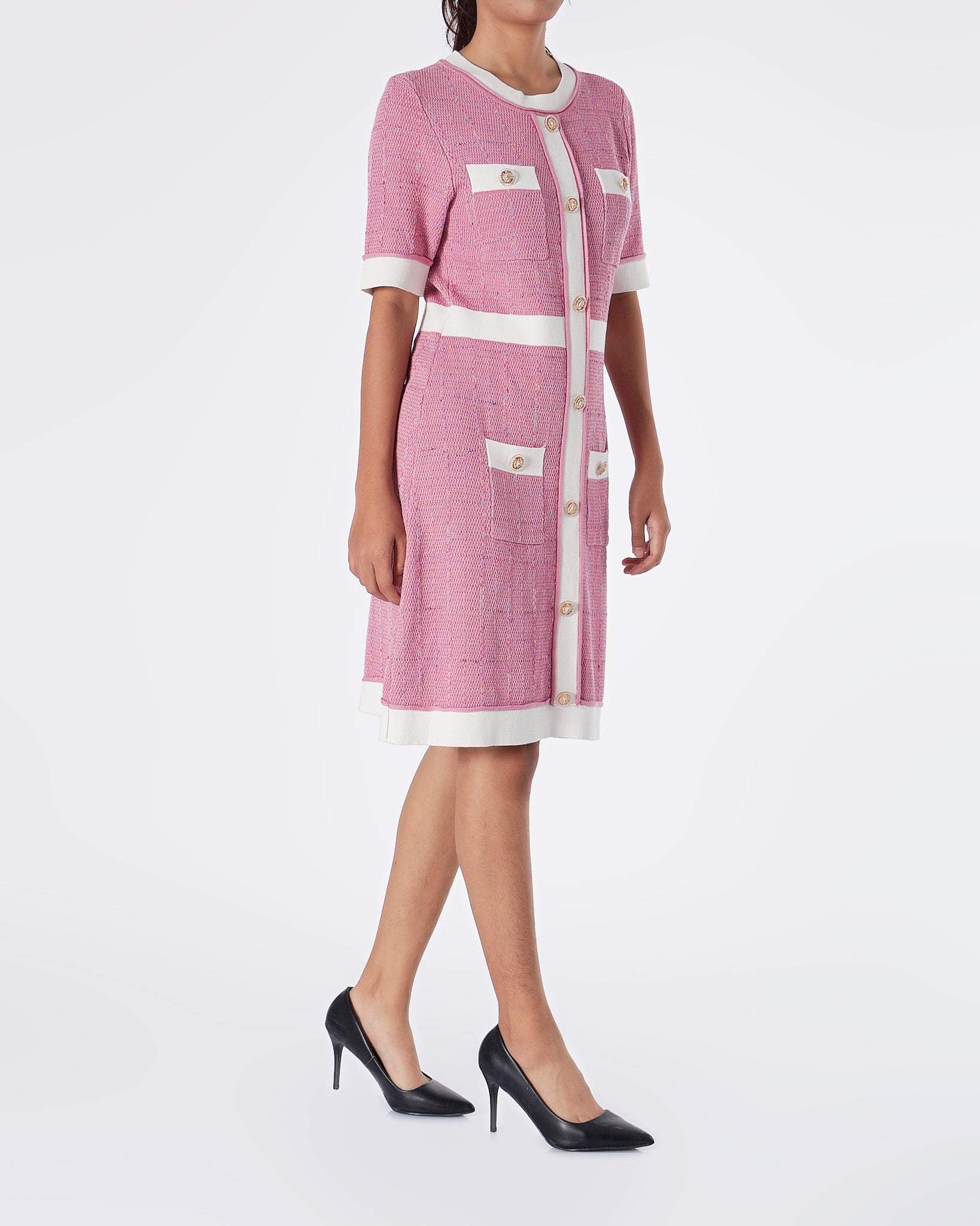 MOI OUTFIT-Tweed Lady Pink Dress 89.90