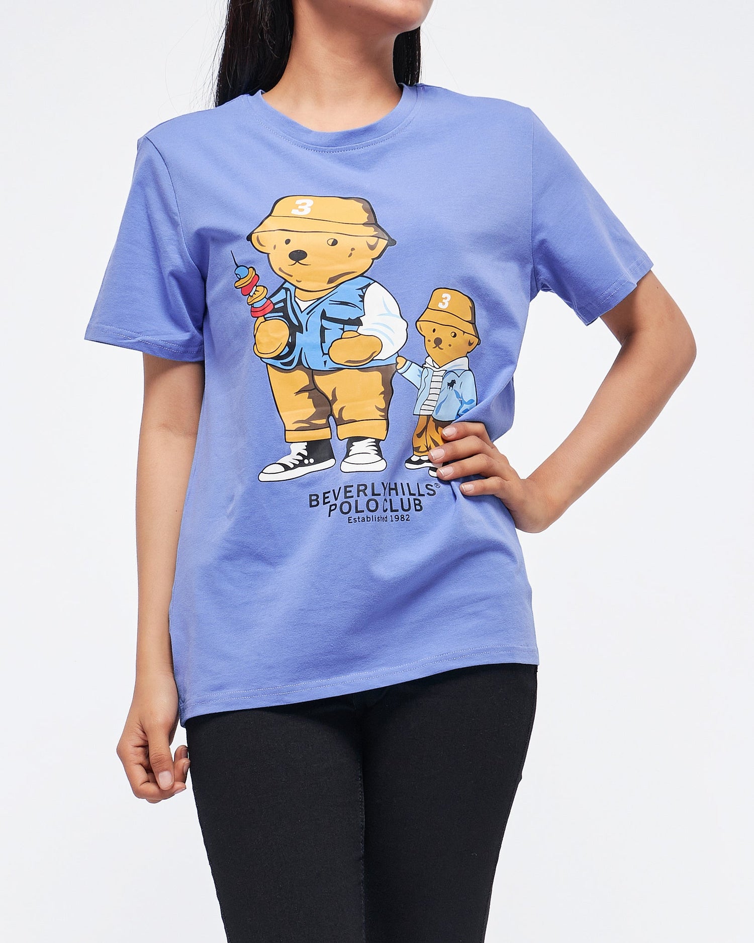 MOI OUTFIT-Twin Teddy Bear Printed Lady T-Shirt 15.90