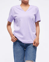 MOI OUTFIT-V Neck Candy Color Lady T-Shirt 22.90